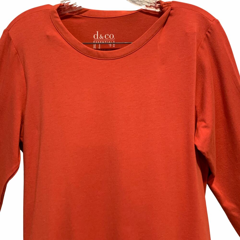 d&co Essentials Oversize‎ Orange Scoop Neck Long Sleeve Tunic Small - Picture 2 of 9